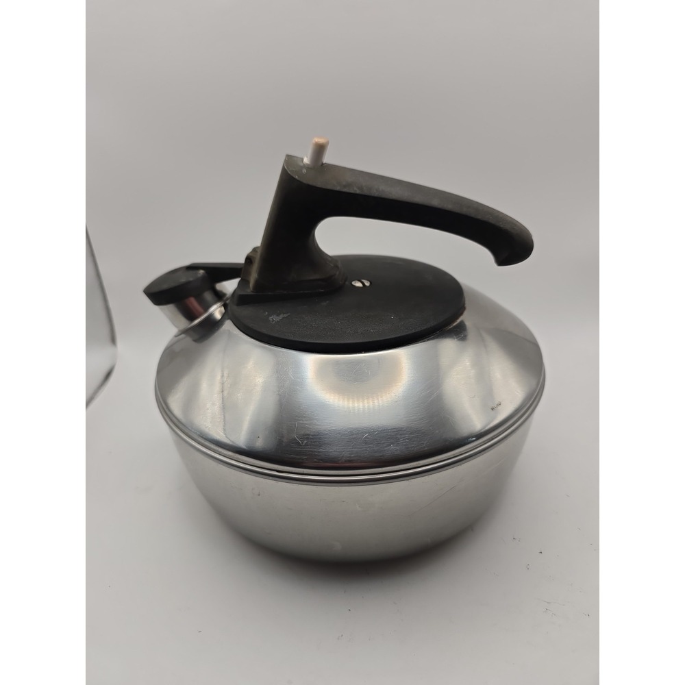 Vintage REVERE WARE 1801 All Stainless Steel Teapot Kettle Pre-1968